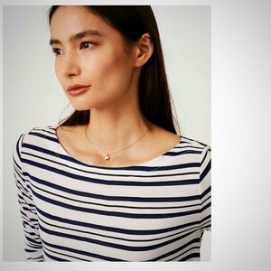 Loft Sz XS Blue & White Striped Long Sleeve Tee